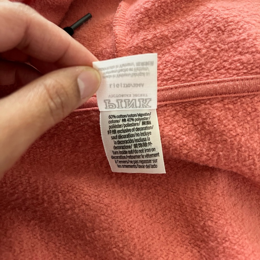 PINK Victoria’s Secret Full Zip Hoodie | Salmon Pink | Cozy Lounge Sweatshirt - Picture 16 of 16